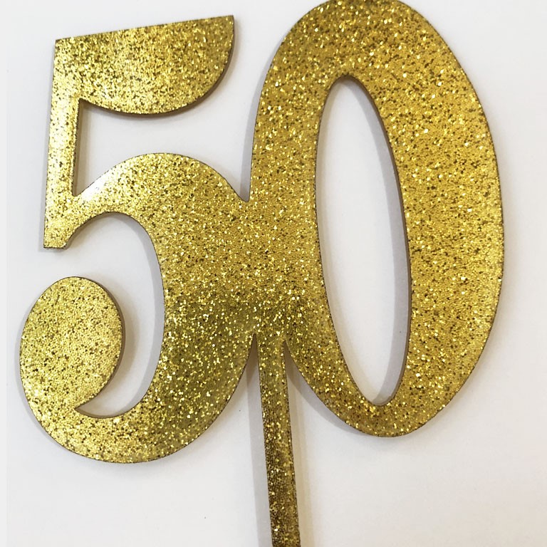 #50 Gold Acrylic Topper – Caramel Sweet Arts