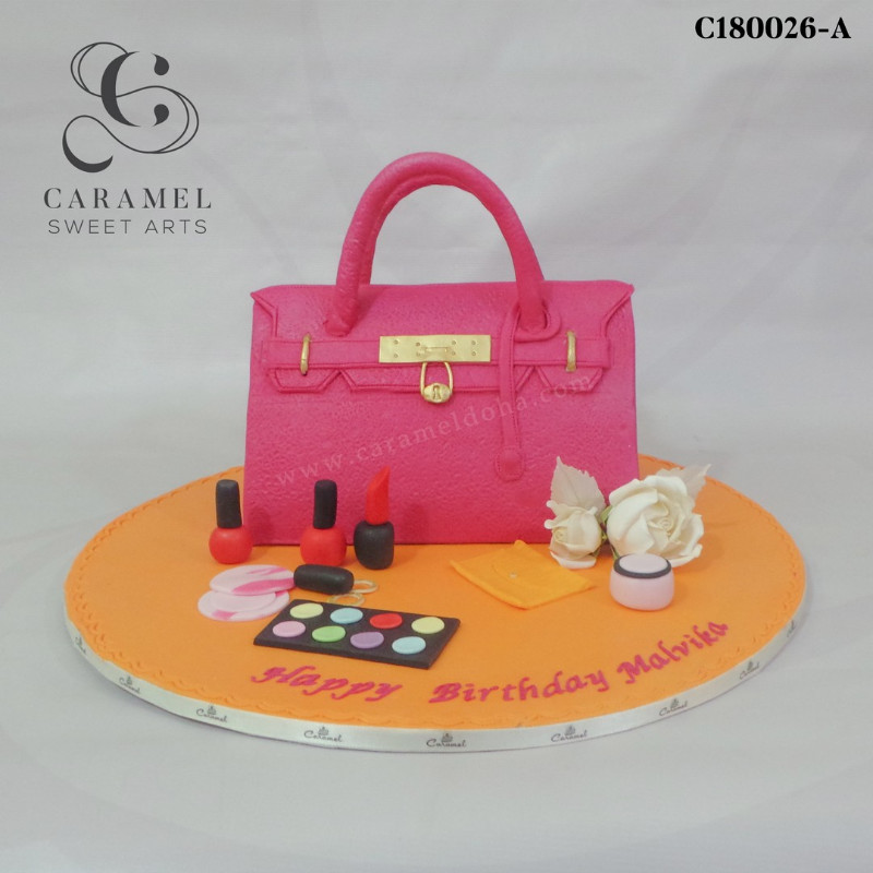 3D Hand Bag & Cosmetics Cake – Caramel Sweet Arts