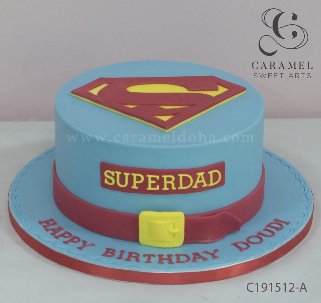 Superman DAD You're My Hero Photo Cake | Freedom Bakery