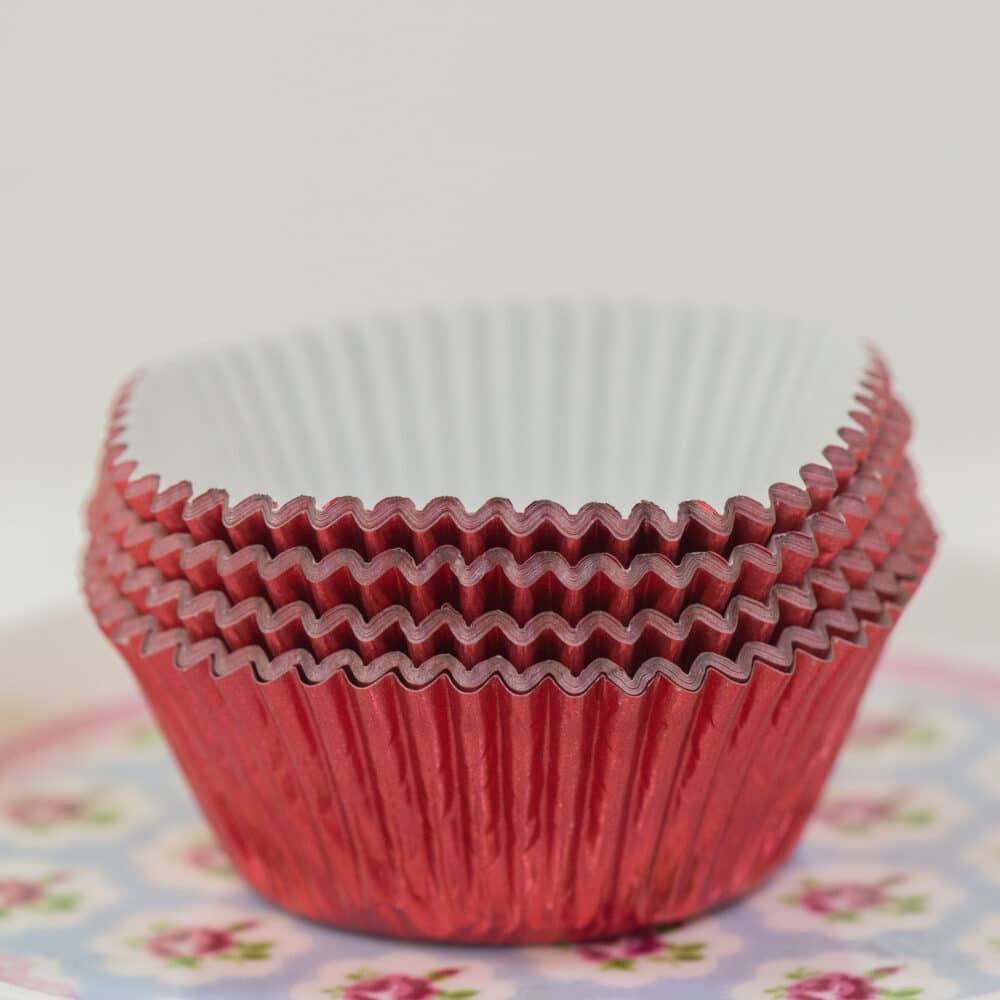 Red Foil Cupcake Cases Caramel Sweet Arts