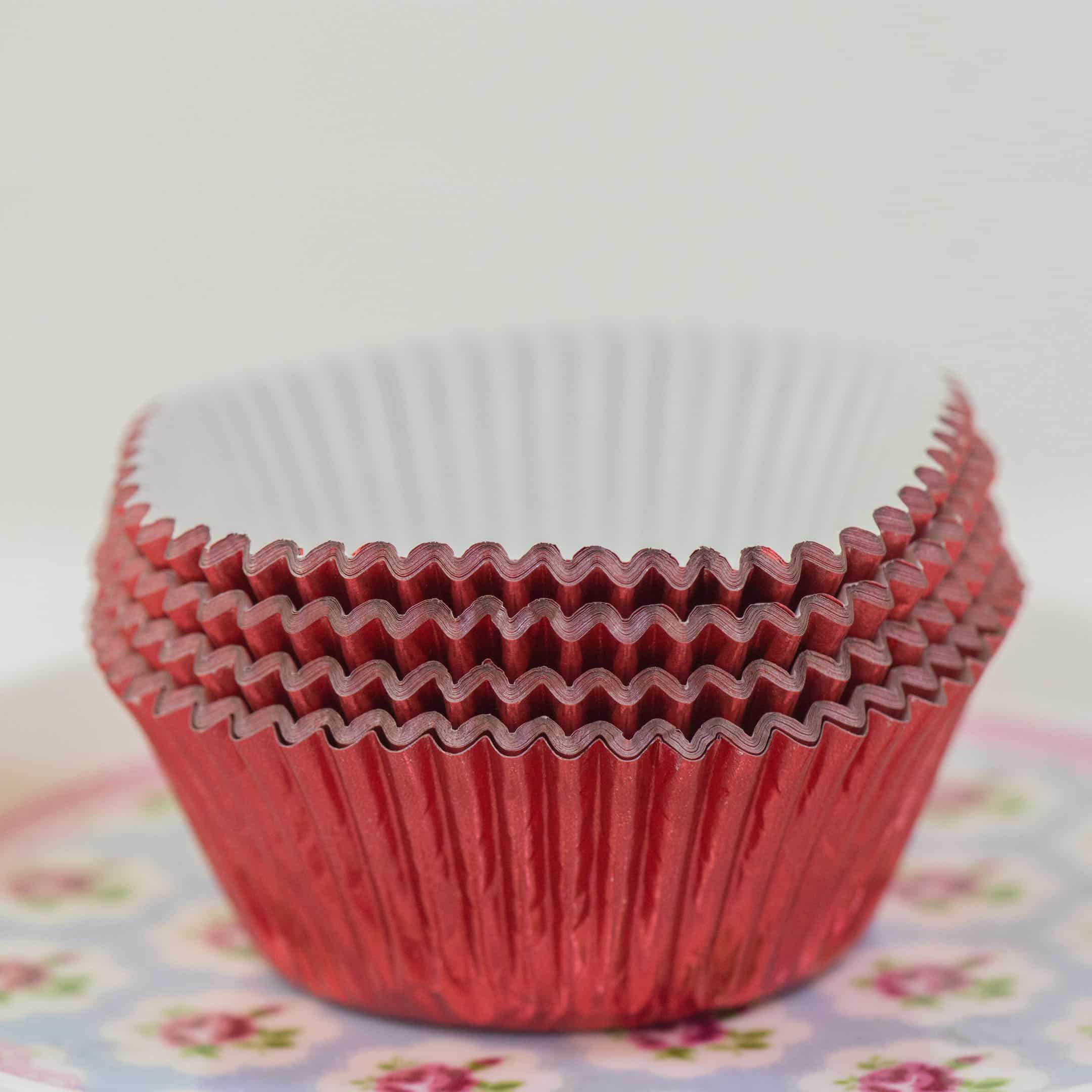 Red Foil Cupcake Cases Caramel Sweet Arts