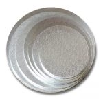8" Round Silver Cake Drum, 2pcs/pack