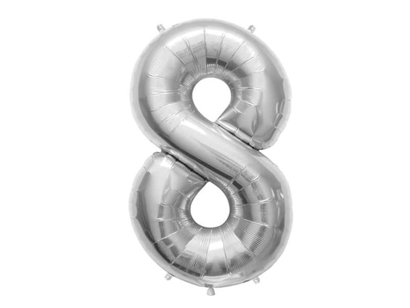 8_silver_foil_balloon.jpg #8 Silver Foil Balloon - Image 1