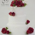 Red Roses Wedding Cake