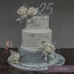 Silver Wedding Anniversary Cake