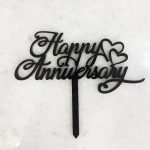 Happy Anniversary with Heart Cake Topper