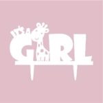 It's a Girl Giraffe Cake  Topper