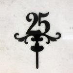 Number 25 Black Cake Topper