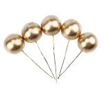 Ball Cake Topper set of 12pcs, Gold