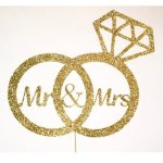 Mr & Mrs Love Ring Glitter Paper Topper