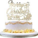 Merry Christmas Acrylic Cake Topper, Gold