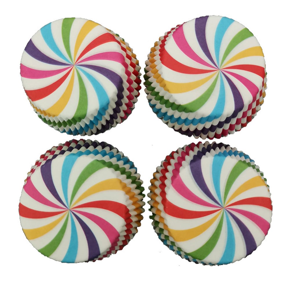 101506-4.jpg Colorful Fan Printed Cupcake Cases, 100ct - Image 1