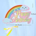 Rainbow Happy Birthday Cake Topper