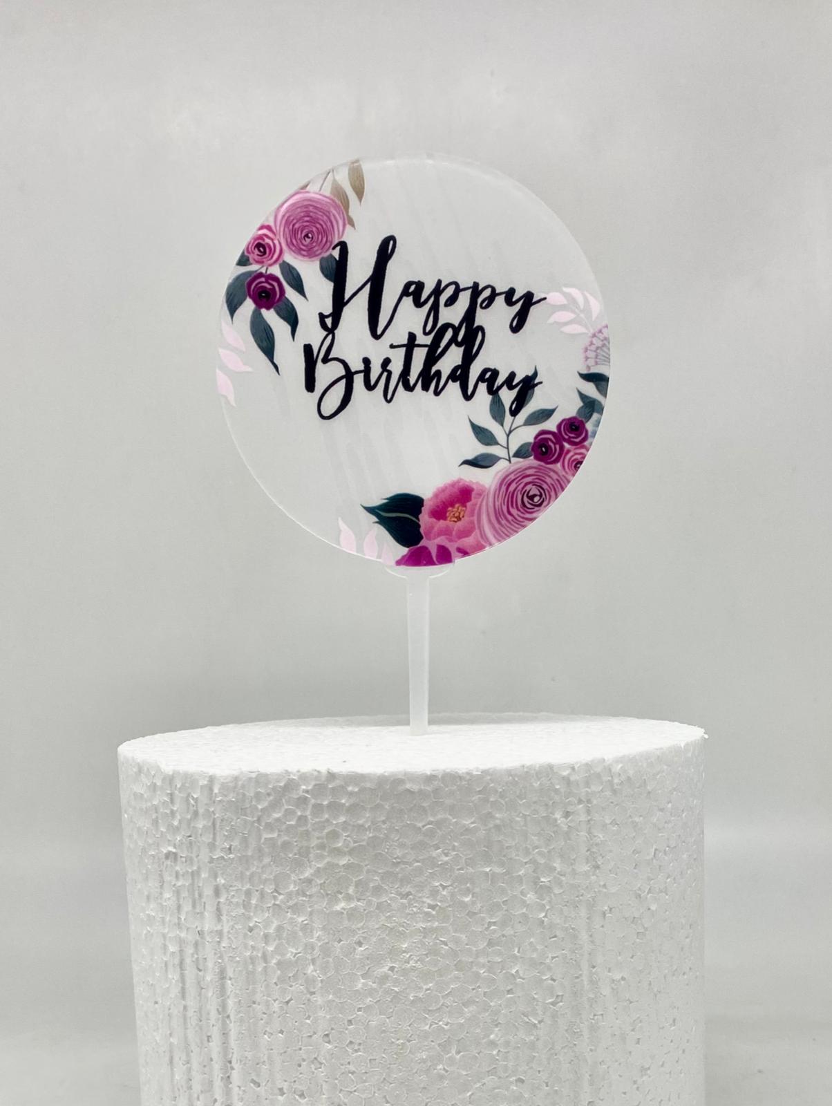 12.jpg Happy Birthday Acrylic Cake Topper - Image 1