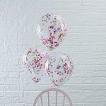 Rainbow Confetti Latex Balloons, 5pcs per pack