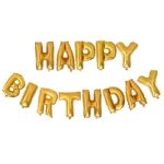 Happy Birthday Letter Foil Balloons, 16" GOLD