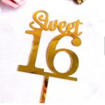 Sweet 16 Gold Acrylic Topper