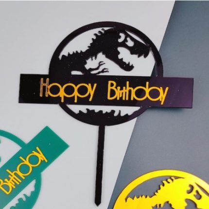 Jurassic Happy Birthday Acrylic Topper