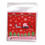 Christmas Printed Cookie Bags, 10*11*3cm (100pcs)