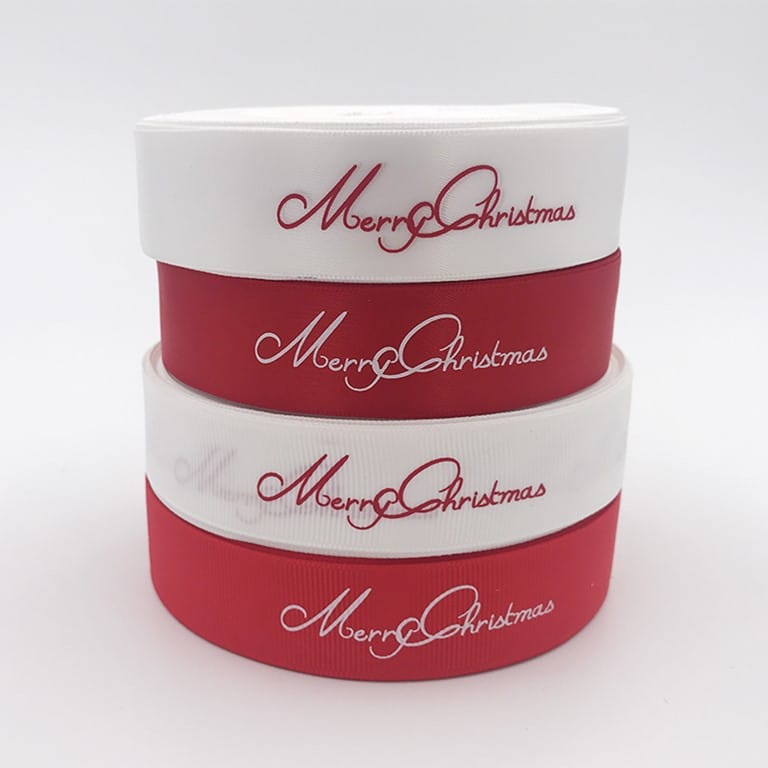 2025.jpg Merry Christmas Satin Ribbon, 1/2 inch x 25yard - Image 1