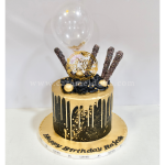 Black and Gold Drip Cake