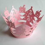 Christmas Tree Cupcake Wrapper, Pink