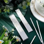 White & Gold Splattered Candles