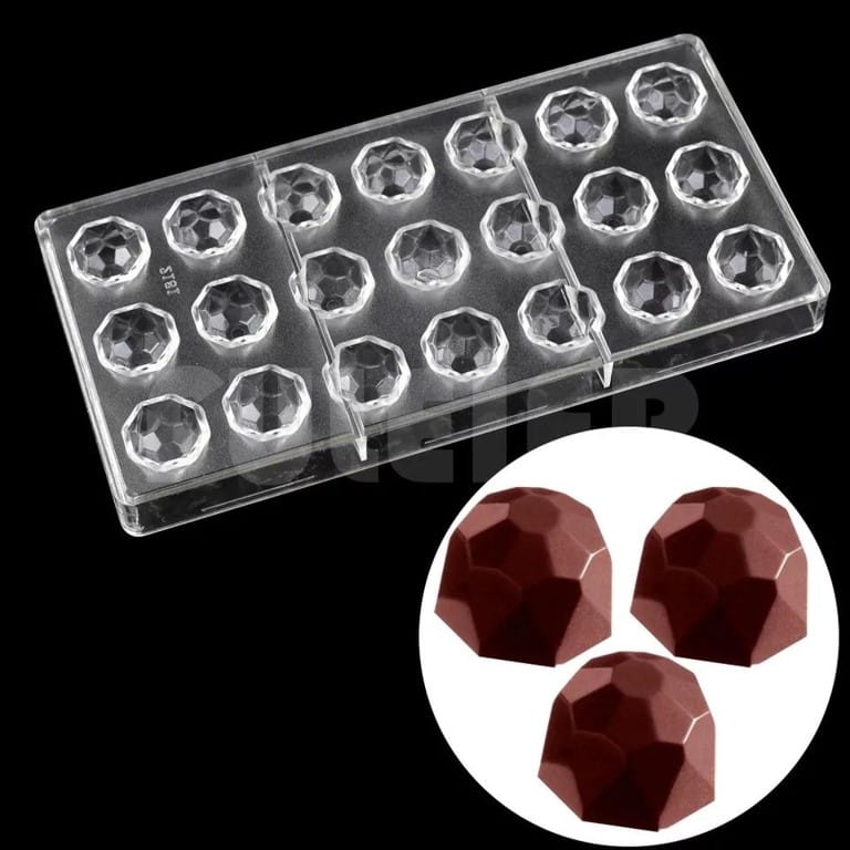 3742_2_.jpg Diamonds Polycarbonate Chocolate Mold - Image 1