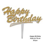 Happy Birthday Toppers 6.5*8cm (50pcs)