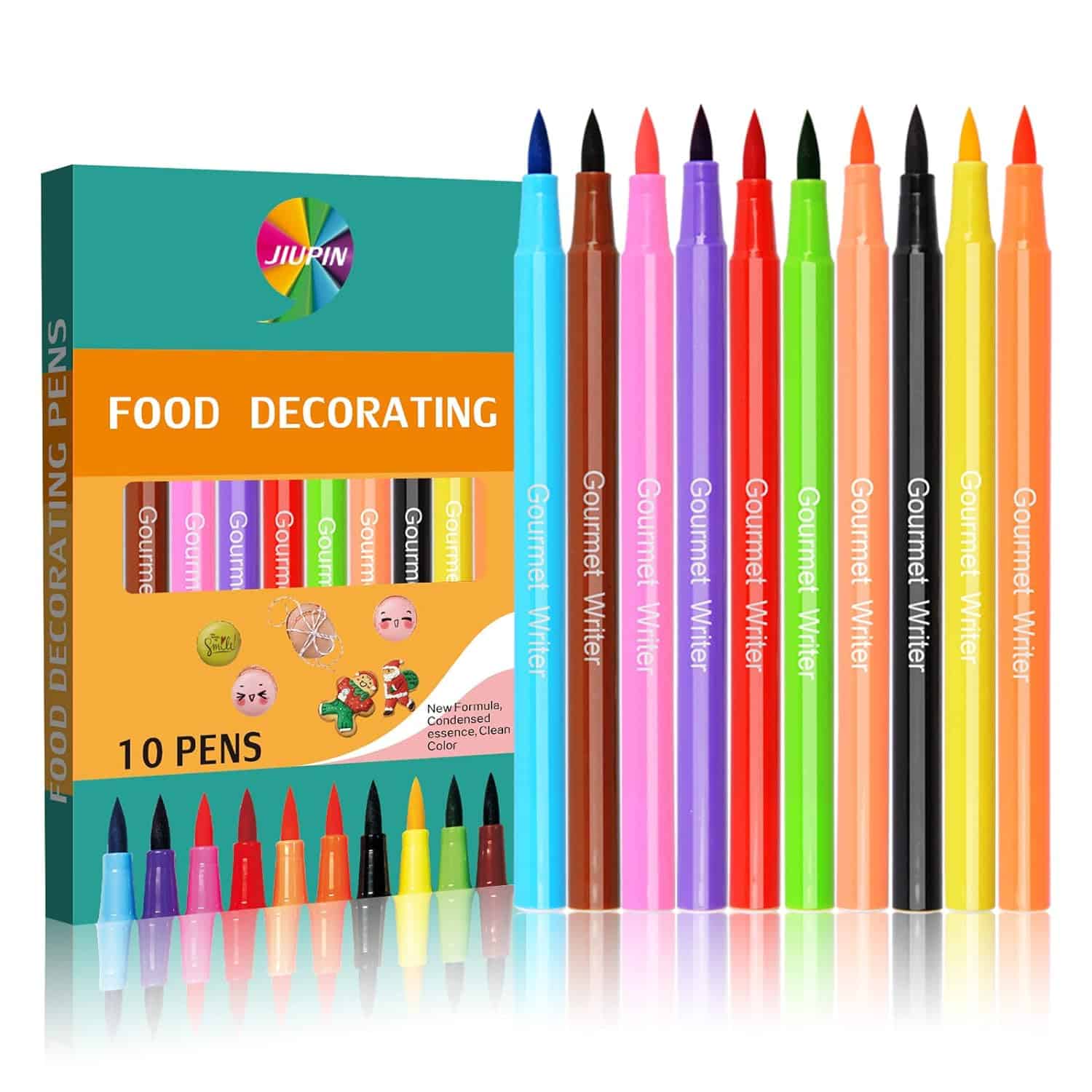 6350bb9d324fc650ff5f8203-10color-edible-pigment-pen-brush-food.jpg Edible Marker Set of 10 - Image 1