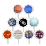 Galaxy Solar System Cake/Cupcake Toppers, 9pcs