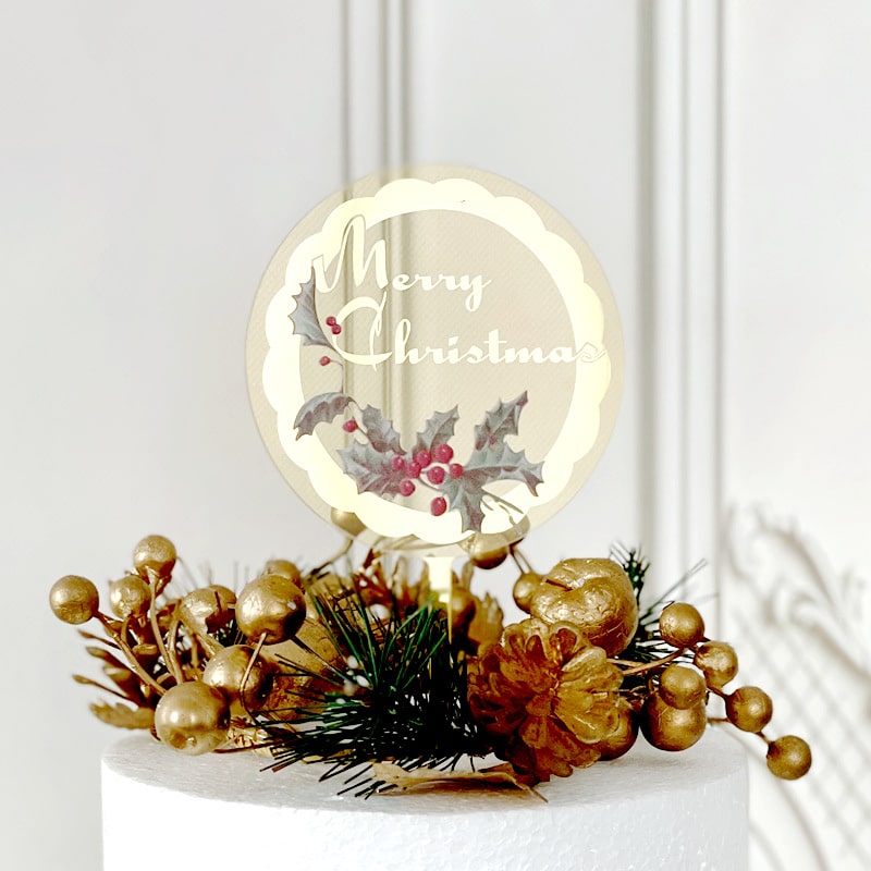 H05a9950910db4bc797ca10545bab96fff.jpg Merry Christmas Cake Topper - Image 1