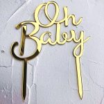 Oh Baby Cake Topper, Gold
