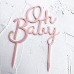 Oh Baby Cake Topper, Pink