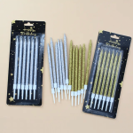 Silver Glitter Candle 6pcs