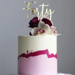 Forty Cake Topper - Gold