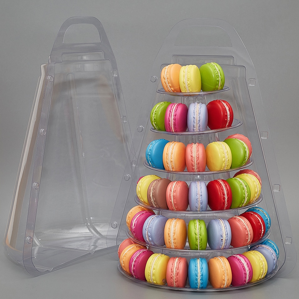 6 Tier Macaron Display Tower with Cover - Image 1