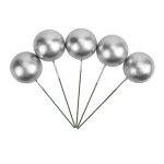 Ball Cake Topper set of 12pcs, Silver