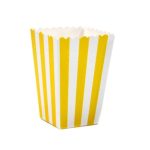 Yellow Stripes Popcorn Box, 12pcs