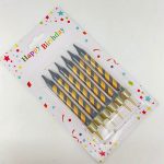 Black and Gold Striped Candles