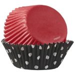 Wilton Black Polka Dots & Red Baking Cups, 75pcs