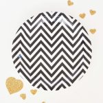 Black Chevron Paper Plates=12pcs