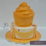 3D Gold Cupcake  Themed Cake