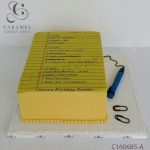 Yellow Pad Themed Cake
