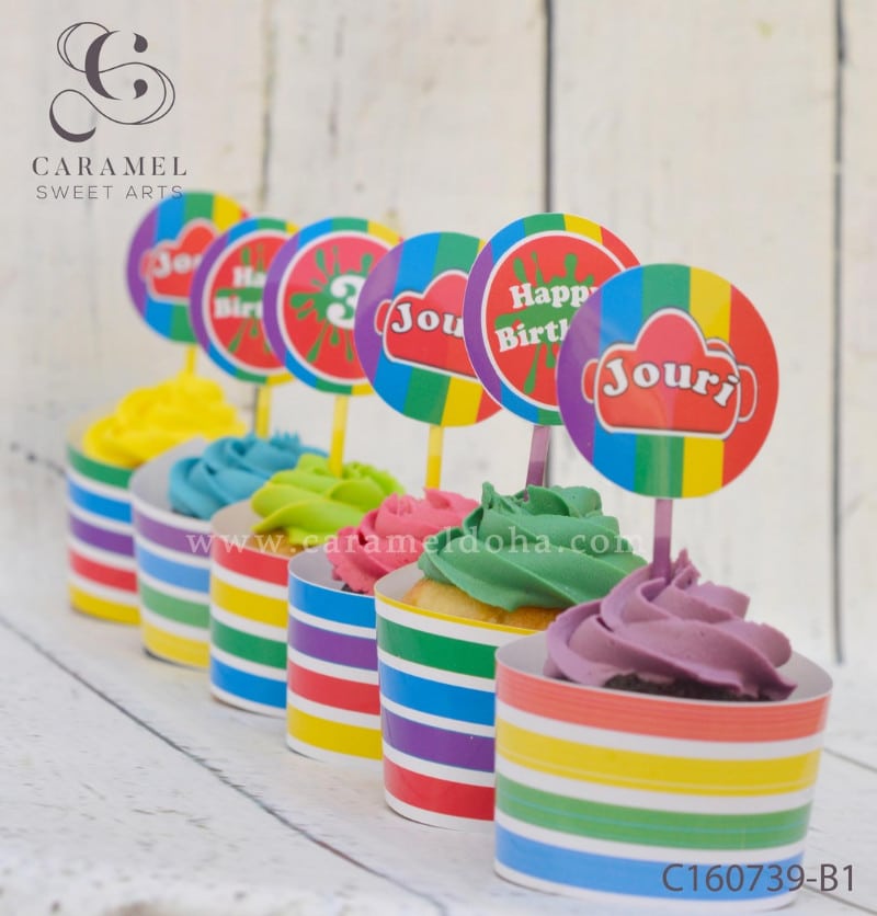 c160739-b1.jpg Rainbow Themed Cupcakes - Image 1