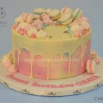 Pink & White Drip Cake