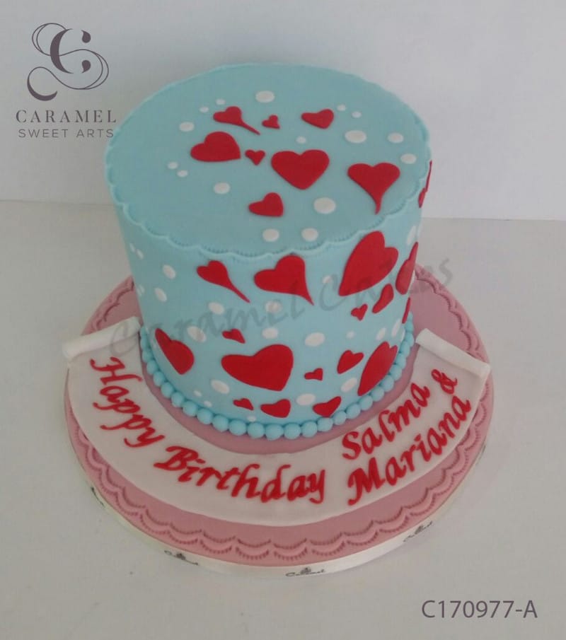 c170977-a.jpg Red Hearts Cake - Image 1