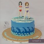 Surfing Lady Themed Cake