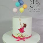 Girl in Balloons Cake