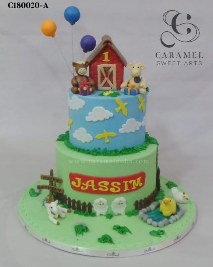 Farm Animals Themed Cake